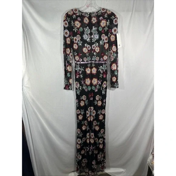 chinese dress ladies Embellished Floral Long Sleeve Gown main image 1